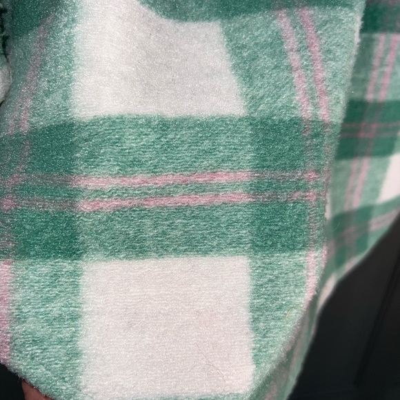 Oversized plaid fleece sweater jacket - Picture 3 of 5